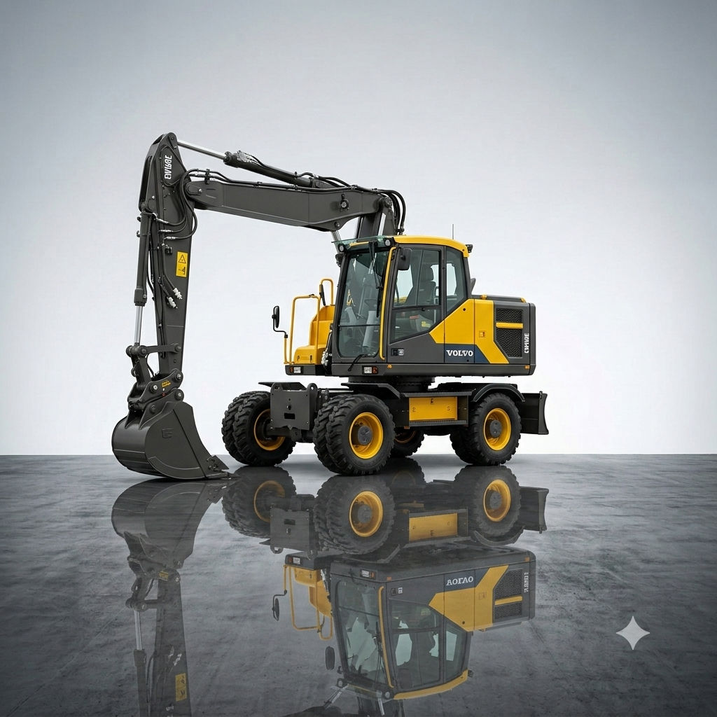 Excavator Volvo EW160E pe pneuri