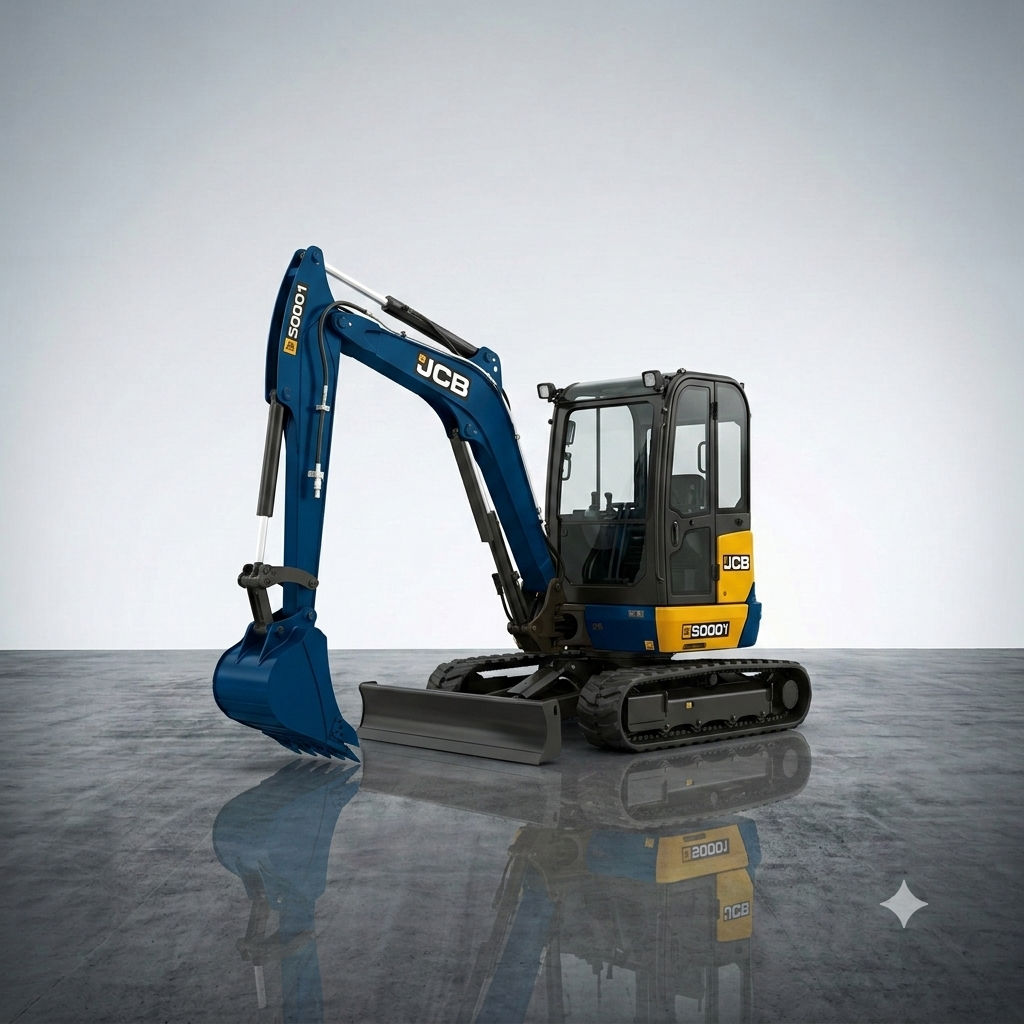 Mini-excavator JCB 8050 pe șenile de cauciuc